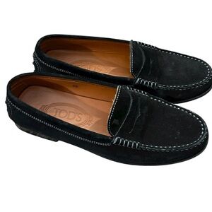 Tod's Classic Black Suede Loafers Women’s Sz 38 A308